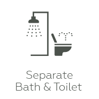 Separate Bath & Toilet