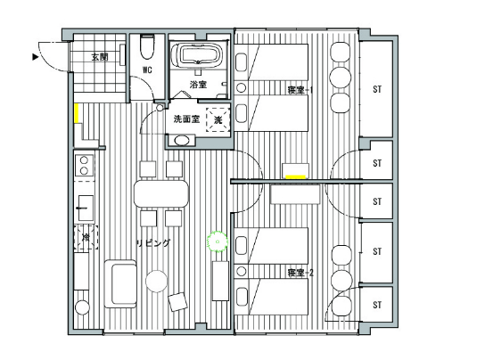 202号室「瞳（ひとみ）」の間取り図